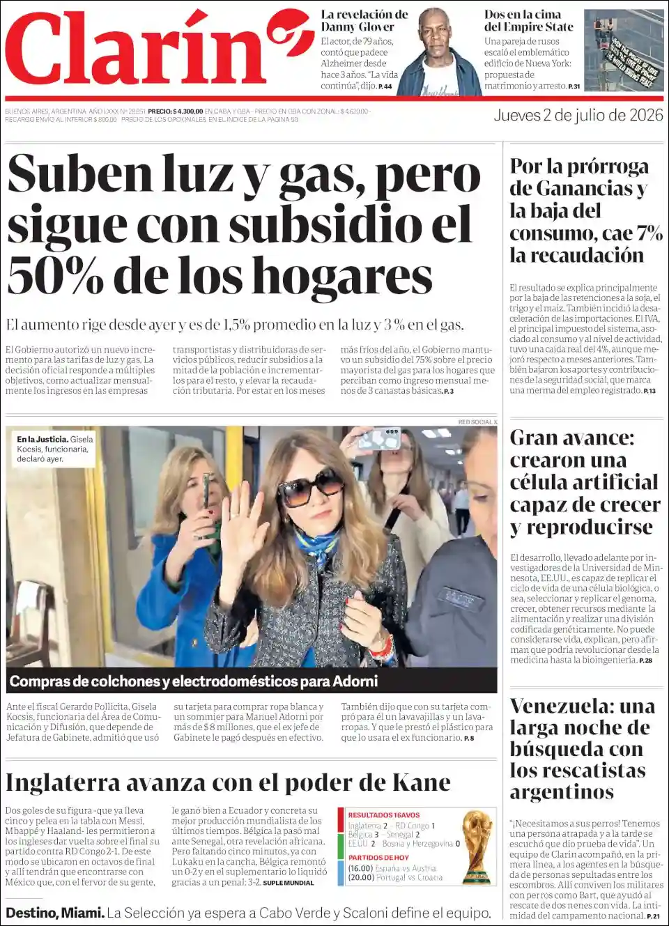 Estudios Max | RADIO SATELITAL - Tapa del diario Clarin