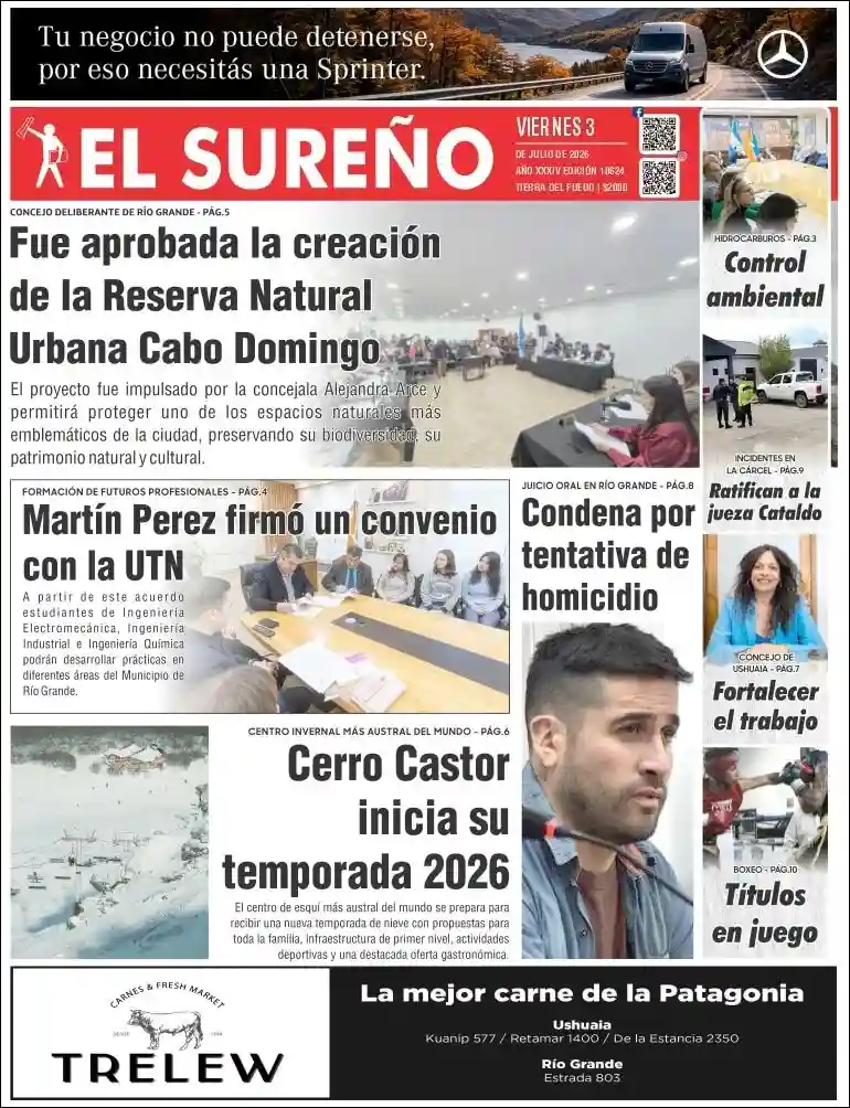 Estudios Max | RADIO SATELITAL - Tapa del diario El Sureño