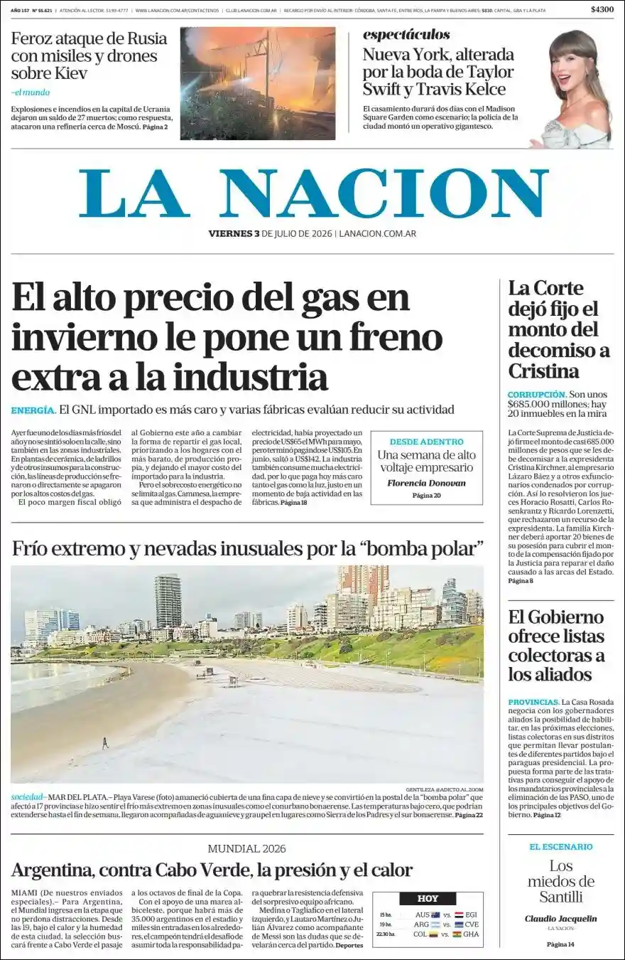 Estudios Max | RADIO SATELITAL - Tapa del diario Nacion