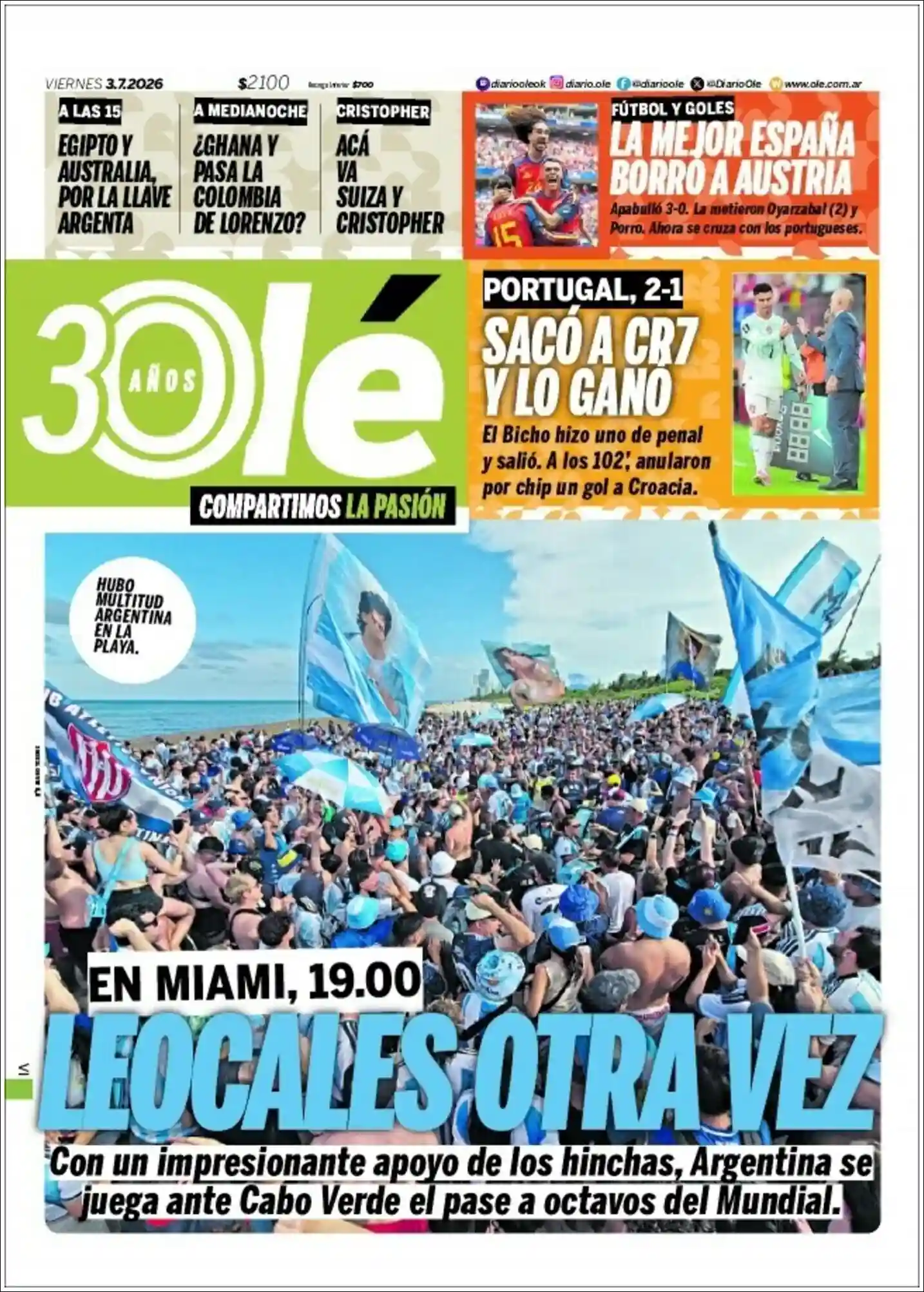 Estudios Max | RADIO SATELITAL - Tapa del diario Ole